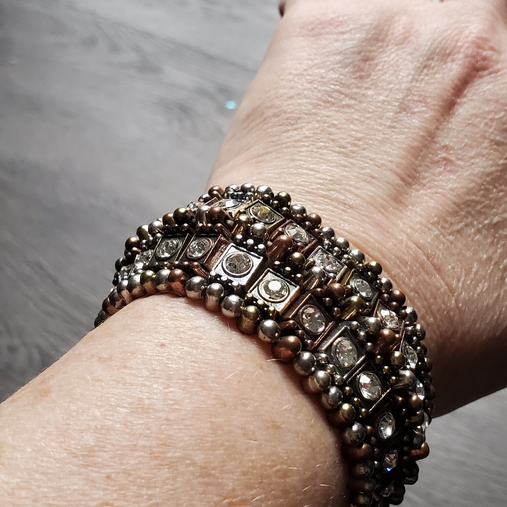 Stretchy diamond studded bracelet.